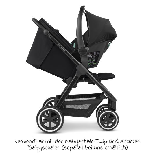 ABC Design Buggy & Sportwagen Avus Air inkl. Reboarder Pearl Pro 2 - mit Lufträdern, Einhand-Faltung und höhenverstellbarem Schieber (bis 25 kg belastbar) - Ink