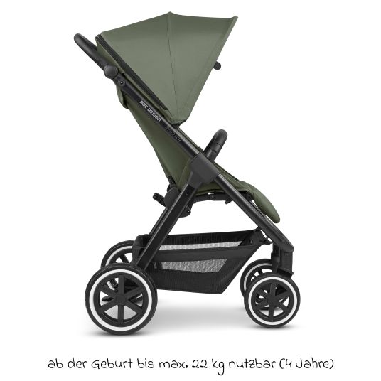 ABC Design Buggy & Sportwagen Avus Air inkl. Reboarder Pearl Pro 2 - mit Lufträdern, Einhand-Faltung und höhenverstellbarem Schieber (bis 25 kg belastbar) - Olive