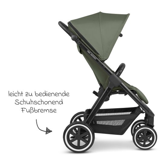 ABC Design Buggy & pushchair Avus Air incl. Reboarder Pearl Pro 2 - with pneumatic wheels, one-hand folding and height-adjustable push bar (load capacity up to 25 kg) - Olive