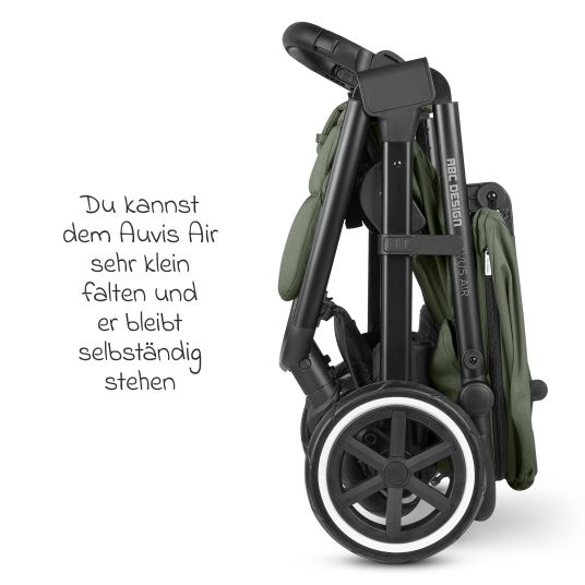 ABC Design Buggy & Sportwagen Avus Air inkl. Reboarder Pearl Pro 2 - mit Lufträdern, Einhand-Faltung und höhenverstellbarem Schieber (bis 25 kg belastbar) - Olive