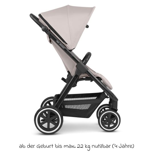 ABC Design Buggy & Sportwagen Avus Air inkl. Reboarder Pearl Pro 2 - mit Lufträdern, Einhand-Faltung und höhenverstellbarem Schieber (bis 25 kg belastbar) - Powder