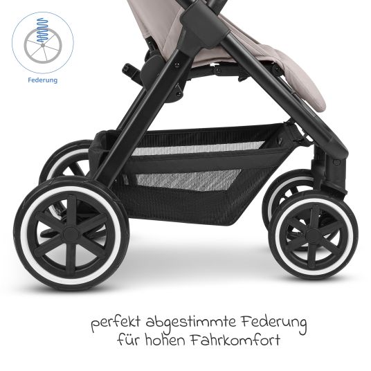 ABC Design Buggy & Sportwagen Avus Air inkl. Reboarder Pearl Pro 2 - mit Lufträdern, Einhand-Faltung und höhenverstellbarem Schieber (bis 25 kg belastbar) - Powder