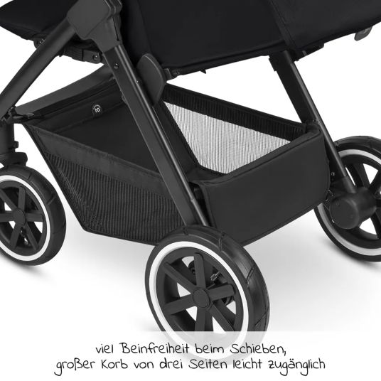 ABC Design Buggy & Sportwagen Avus Air mit Lufträder - Einhand-Faltung und höhenverstellbarem Schieber (bis 25 kg belastbar) inkl. Getränkehalter & Regenschutz - Ink