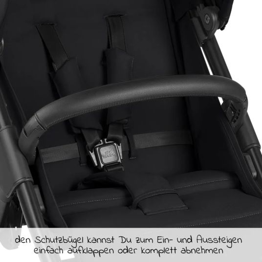 ABC Design Buggy & Sportwagen Avus Air mit Lufträder - Einhand-Faltung und höhenverstellbarem Schieber (bis 25 kg belastbar) inkl. Getränkehalter & Regenschutz - Ink