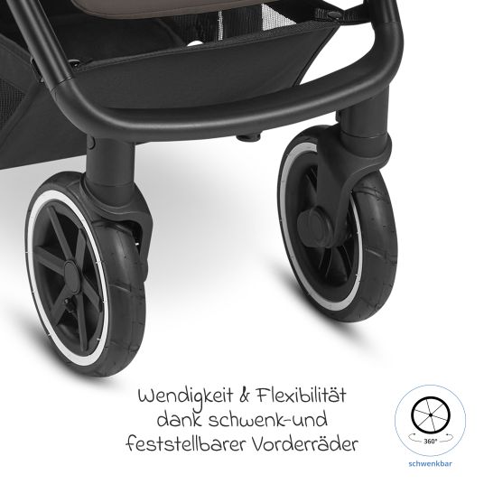 ABC Design Buggy & Sportwagen Avus Air mit Lufträdern - Einhand-Faltung und höhenverstellbarem Schieber (bis 25 kg belastbar) - Cloud