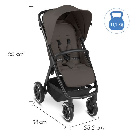 ABC Design Buggy & Sportwagen Avus Air mit Lufträdern - Einhand-Faltung und höhenverstellbarem Schieber (bis 25 kg belastbar) - Cloud