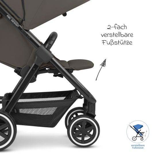 ABC Design Buggy & Sportwagen Avus Air mit Lufträdern - Einhand-Faltung und höhenverstellbarem Schieber (bis 25 kg belastbar) - Cloud