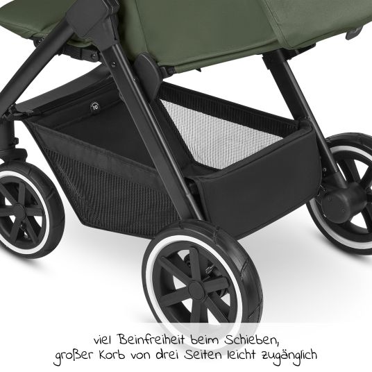 ABC Design Buggy & Sportwagen Avus Air mit Lufträdern - Einhand-Faltung und höhenverstellbarem Schieber (bis 25 kg belastbar) - Olive
