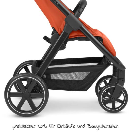 ABC Design Buggy & pushchair Avus incl. car seat Pebble Pro with one-hand folding and height-adjustable push bar (load capacity up to 25 kg) - Carrot