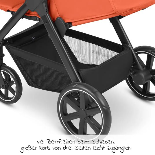 ABC Design Passeggino Avus con seggiolino auto Pebble Pro, pieghevole con una sola mano e maniglione regolabile in altezza (capacità di carico fino a 25 kg) - Carota