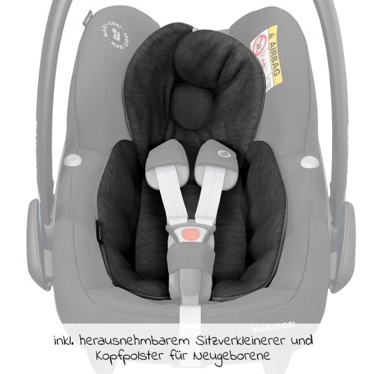 ABC Design Buggy & pushchair Avus incl. car seat Pebble Pro with one-hand folding and height-adjustable push bar (load capacity up to 25 kg) - Carrot