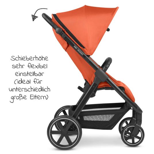 ABC Design Buggy & Sportwagen Avus inkl. Autositz Pebble Pro mit Einhand-Faltung und höhenverstellbarem Schieber (bis 25 kg belastbar) - Carrot