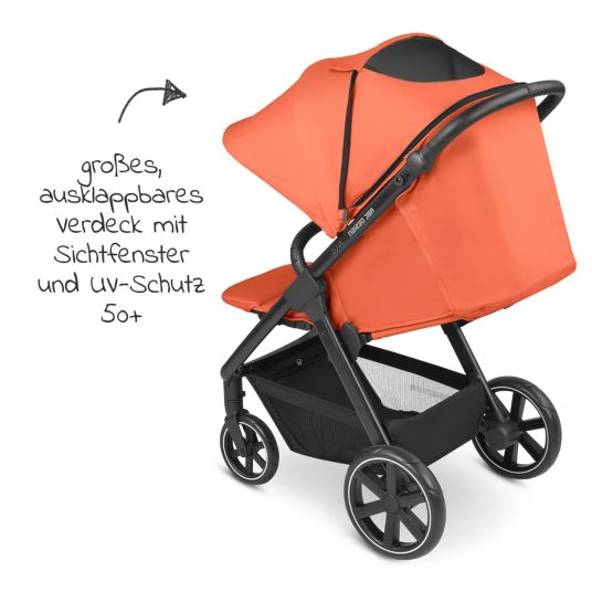 ABC Design Buggy & Sportwagen Avus inkl. Autositz Pebble Pro mit Einhand-Faltung und höhenverstellbarem Schieber (bis 25 kg belastbar) - Carrot