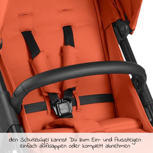 ABC Design Buggy & pushchair Avus incl. car seat Pebble Pro with one-hand folding and height-adjustable push bar (load capacity up to 25 kg) - Carrot