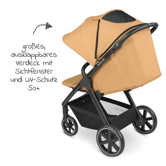 ABC Design Buggy & Sportwagen Avus inkl. Autositz Pebble Pro mit Einhand-Faltung und höhenverstellbarem Schieber (bis 25 kg belastbar) - Honey