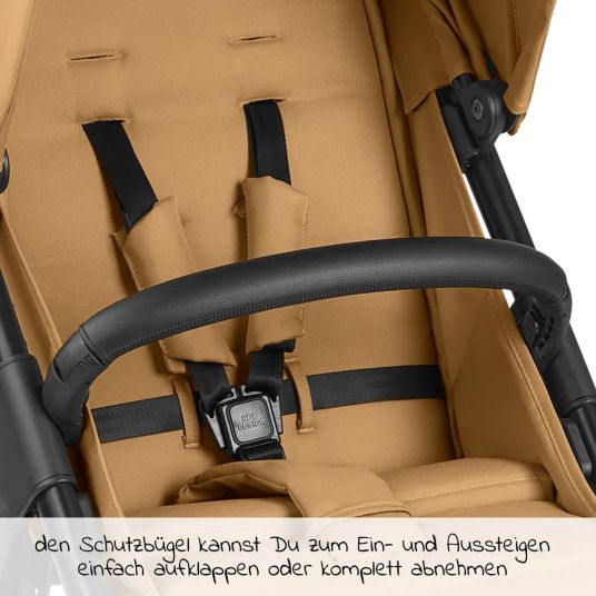 ABC Design Buggy & Sportwagen Avus inkl. Autositz Pebble Pro mit Einhand-Faltung und höhenverstellbarem Schieber (bis 25 kg belastbar) - Honey