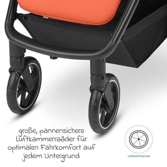 ABC Design Passeggino Avus con imbarcatore Pearl Pro 2 - pieghevole con una sola mano e maniglione regolabile in altezza (portata fino a 25 kg) - Carota