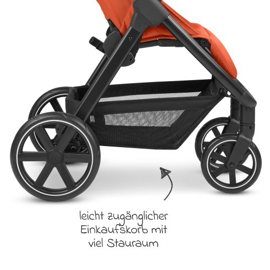 ABC Design Buggy & pushchair Avus incl. reboarder Pearl Pro 2 - with one-hand folding and height-adjustable push bar (load capacity up to 25 kg) - Carrot