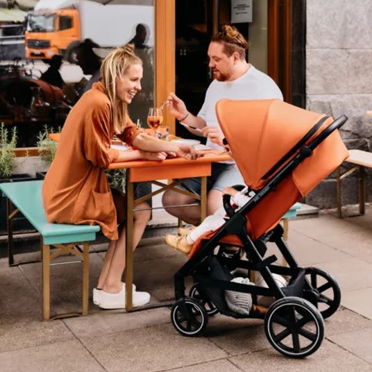 ABC Design Buggy & pushchair Avus incl. reboarder Pearl Pro 2 - with one-hand folding and height-adjustable push bar (load capacity up to 25 kg) - Carrot