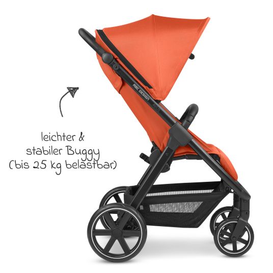 ABC Design Buggy & pushchair Avus incl. reboarder Pearl Pro 2 - with one-hand folding and height-adjustable push bar (load capacity up to 25 kg) - Carrot