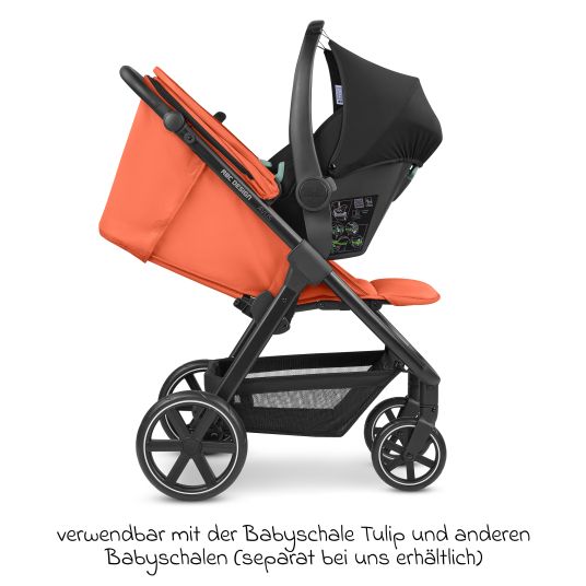 ABC Design Buggy & pushchair Avus incl. reboarder Pearl Pro 2 - with one-hand folding and height-adjustable push bar (load capacity up to 25 kg) - Carrot