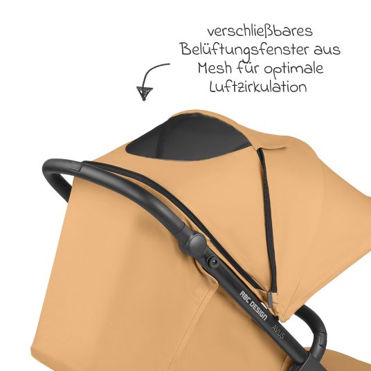 ABC Design Passeggino e carrozzina Avus incl. Reboarder Pearl Pro 2 - con chiusura a una mano e maniglione regolabile in altezza (portata fino a 25 kg) - Miele