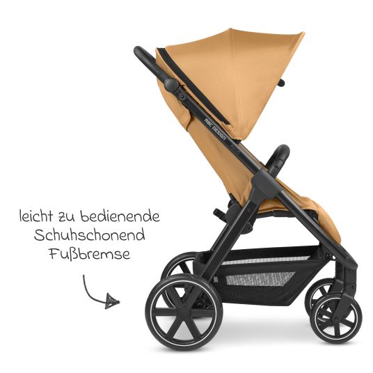 ABC Design Buggy & Sportwagen Avus inkl. Reboarder Pearl Pro 2 - mit Einhand-Faltung und höhenverstellbarem Schieber (bis 25 kg belastbar) - Honey