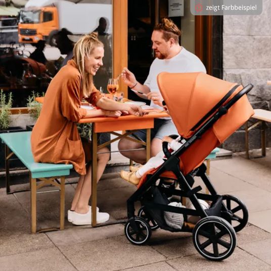 ABC Design Buggy & pushchair Avus incl. Reboarder Pearl Pro 2 - with one-hand folding and height-adjustable push bar (load capacity up to 25 kg) - Honey