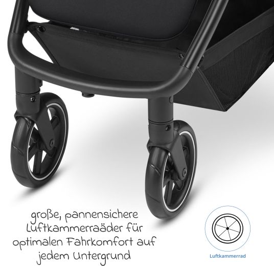 ABC Design Buggy & Sportwagen Avus inkl. Reboarder Pearl Pro 2 - mit Einhand-Faltung und höhenverstellbarem Schieber (bis 25 kg belastbar) - Ink