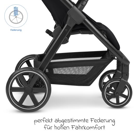 ABC Design Buggy & Sportwagen Avus inkl. Reboarder Pearl Pro 2 - mit Einhand-Faltung und höhenverstellbarem Schieber (bis 25 kg belastbar) - Ink