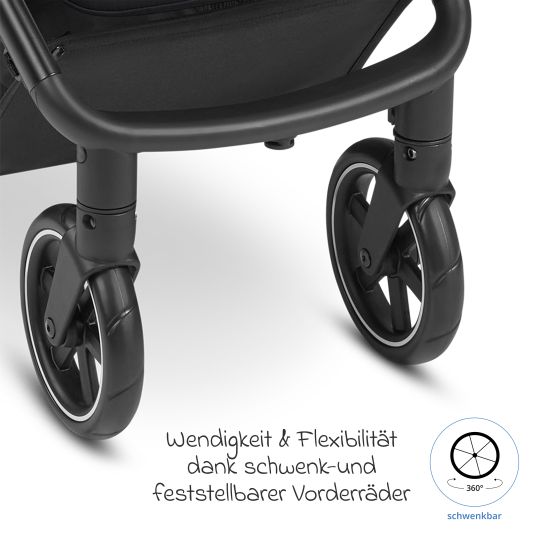 ABC Design Buggy & Sportwagen Avus inkl. Reboarder Pearl Pro 2 - mit Einhand-Faltung und höhenverstellbarem Schieber (bis 25 kg belastbar) - Ink