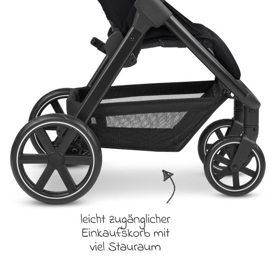 ABC Design Buggy & Sportwagen Avus inkl. Reboarder Pearl Pro 2 - mit Einhand-Faltung und höhenverstellbarem Schieber (bis 25 kg belastbar) - Ink