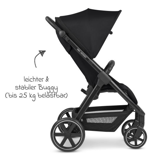 ABC Design Buggy & Sportwagen Avus inkl. Reboarder Pearl Pro 2 - mit Einhand-Faltung und höhenverstellbarem Schieber (bis 25 kg belastbar) - Ink