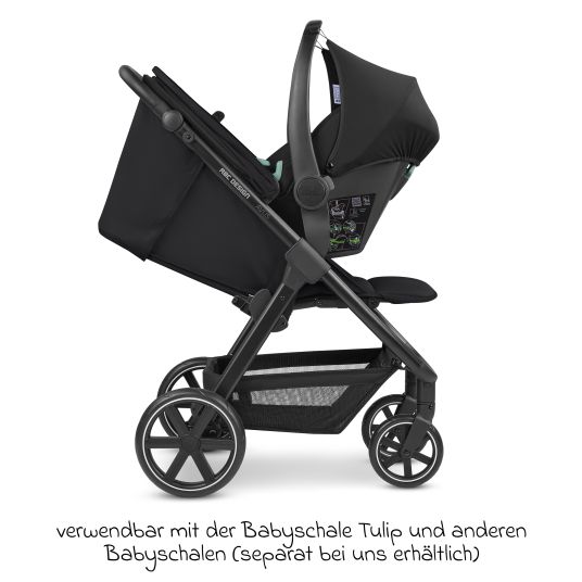 ABC Design Buggy & Sportwagen Avus inkl. Reboarder Pearl Pro 2 - mit Einhand-Faltung und höhenverstellbarem Schieber (bis 25 kg belastbar) - Ink