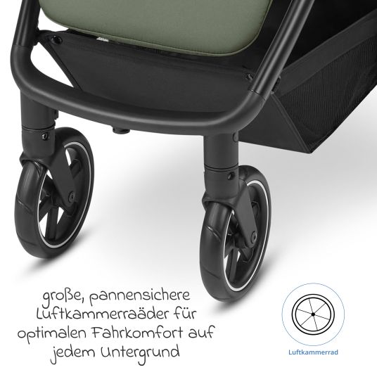 ABC Design Buggy & Sportwagen Avus inkl. Reboarder Pearl Pro 2 - mit Einhand-Faltung und höhenverstellbarem Schieber (bis 25 kg belastbar) - Olive