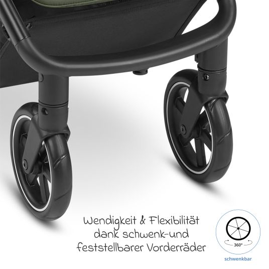 ABC Design Buggy & Sportwagen Avus inkl. Reboarder Pearl Pro 2 - mit Einhand-Faltung und höhenverstellbarem Schieber (bis 25 kg belastbar) - Olive