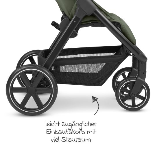 ABC Design Buggy & Sportwagen Avus inkl. Reboarder Pearl Pro 2 - mit Einhand-Faltung und höhenverstellbarem Schieber (bis 25 kg belastbar) - Olive