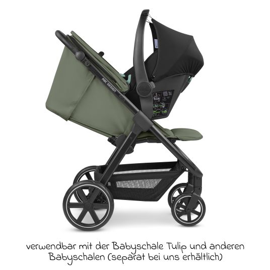 ABC Design Buggy & Sportwagen Avus inkl. Reboarder Pearl Pro 2 - mit Einhand-Faltung und höhenverstellbarem Schieber (bis 25 kg belastbar) - Olive