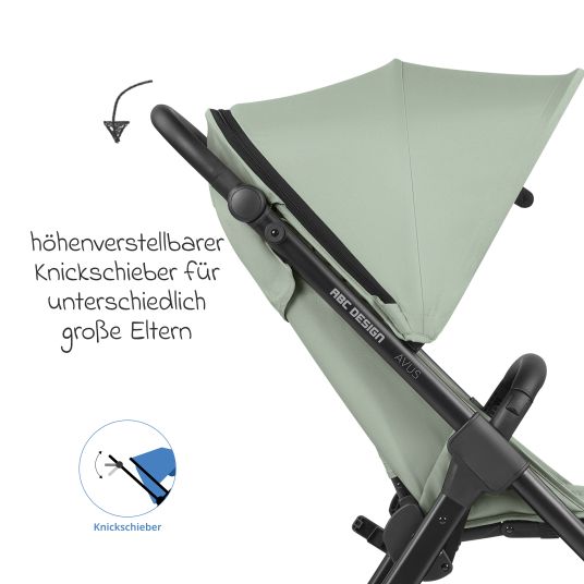 ABC Design Buggy & Sportwagen Avus inkl. Reboarder Pearl Pro 2 - mit Einhand-Faltung und höhenverstellbarem Schieber (bis 25 kg belastbar) - Pine