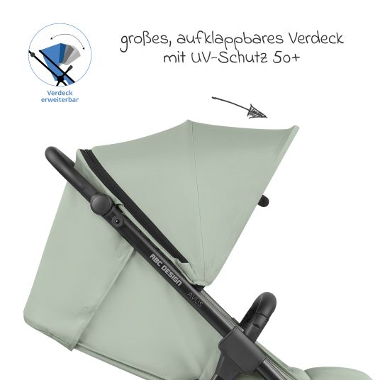 ABC Design Buggy & Sportwagen Avus inkl. Reboarder Pearl Pro 2 - mit Einhand-Faltung und höhenverstellbarem Schieber (bis 25 kg belastbar) - Pine