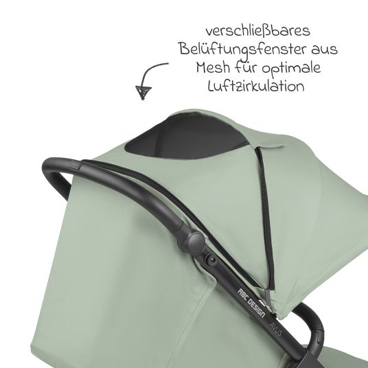 ABC Design Passeggino Avus con imbarcatore Pearl Pro 2 - pieghevole con una sola mano e maniglione regolabile in altezza (capacità di carico fino a 25 kg) - Pino