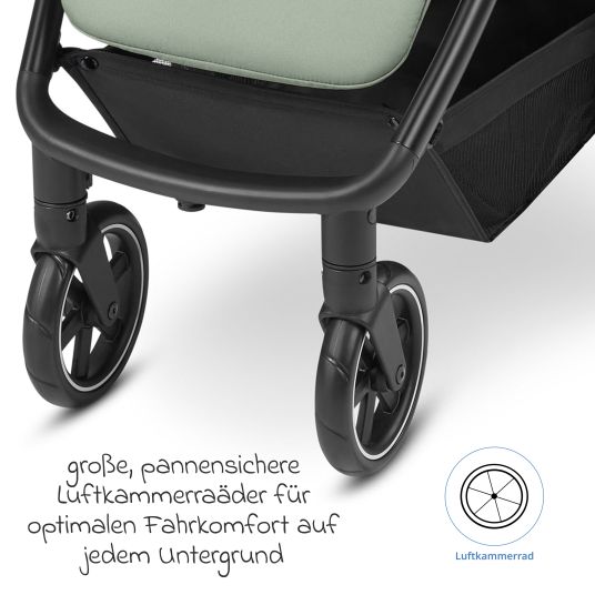 ABC Design Buggy & pushchair Avus incl. Reboarder Pearl Pro 2 - with one-hand folding and height-adjustable push bar (load capacity up to 25 kg) - Pine