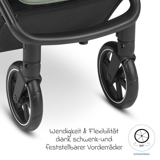 ABC Design Buggy & pushchair Avus incl. Reboarder Pearl Pro 2 - with one-hand folding and height-adjustable push bar (load capacity up to 25 kg) - Pine