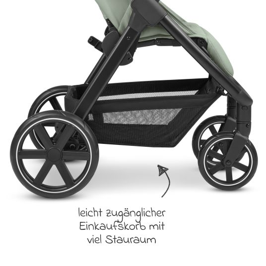 ABC Design Buggy & pushchair Avus incl. Reboarder Pearl Pro 2 - with one-hand folding and height-adjustable push bar (load capacity up to 25 kg) - Pine