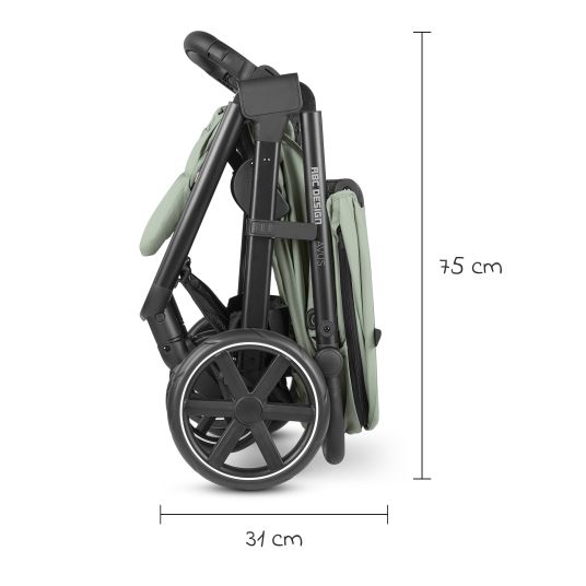 ABC Design Buggy & pushchair Avus incl. Reboarder Pearl Pro 2 - with one-hand folding and height-adjustable push bar (load capacity up to 25 kg) - Pine