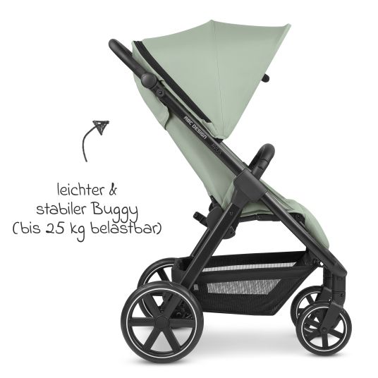 ABC Design Buggy & pushchair Avus incl. Reboarder Pearl Pro 2 - with one-hand folding and height-adjustable push bar (load capacity up to 25 kg) - Pine