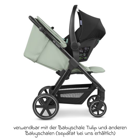 ABC Design Buggy & pushchair Avus incl. Reboarder Pearl Pro 2 - with one-hand folding and height-adjustable push bar (load capacity up to 25 kg) - Pine