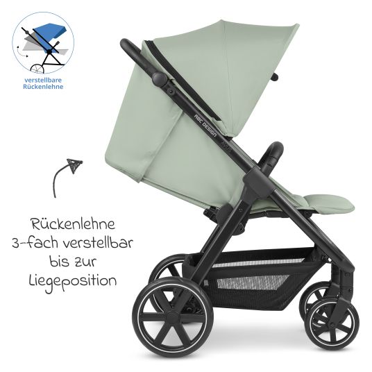 ABC Design Buggy & pushchair Avus incl. Reboarder Pearl Pro 2 - with one-hand folding and height-adjustable push bar (load capacity up to 25 kg) - Pine