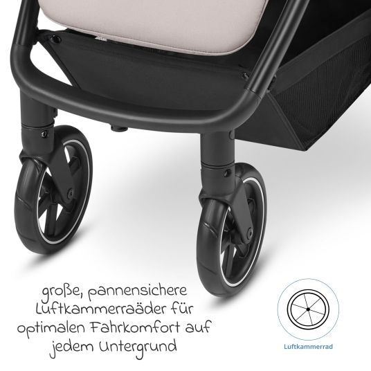 ABC Design Buggy & Sportwagen Avus inkl. Reboarder Pearl Pro 2 - mit Einhand-Faltung und höhenverstellbarem Schieber (bis 25 kg belastbar) - Powder