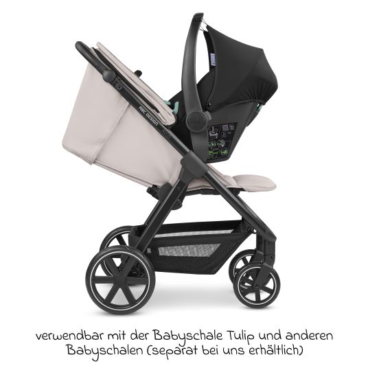 ABC Design Buggy & Sportwagen Avus inkl. Reboarder Pearl Pro 2 - mit Einhand-Faltung und höhenverstellbarem Schieber (bis 25 kg belastbar) - Powder